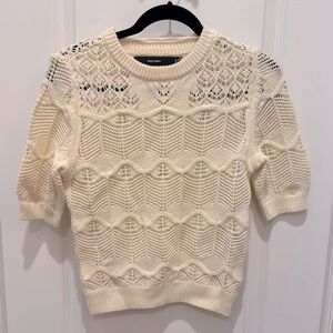 Vero Moda Vmalexia Cream Pullover Short Sleeve Knit Sweater Women’s Small